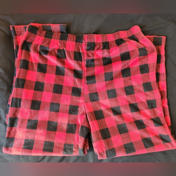 St. John's Bay Flannel Pajama Pants Men XL Red Buffalo Plaid Check Sleep Lounge - Picture 3 of 7